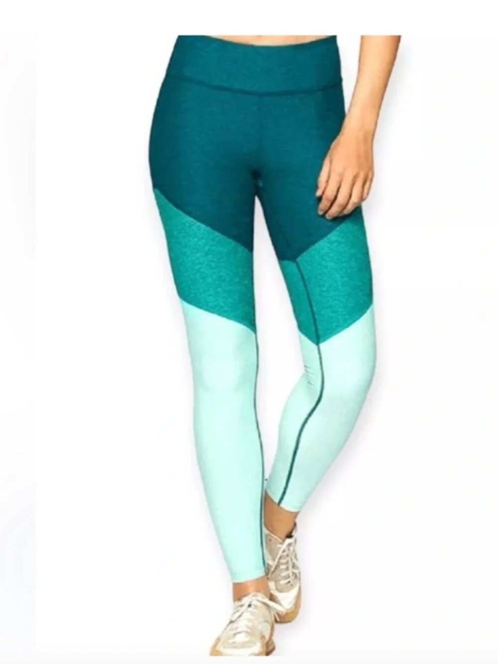 Outdoor Voices Teal Colorblock Spring Leggings Size L